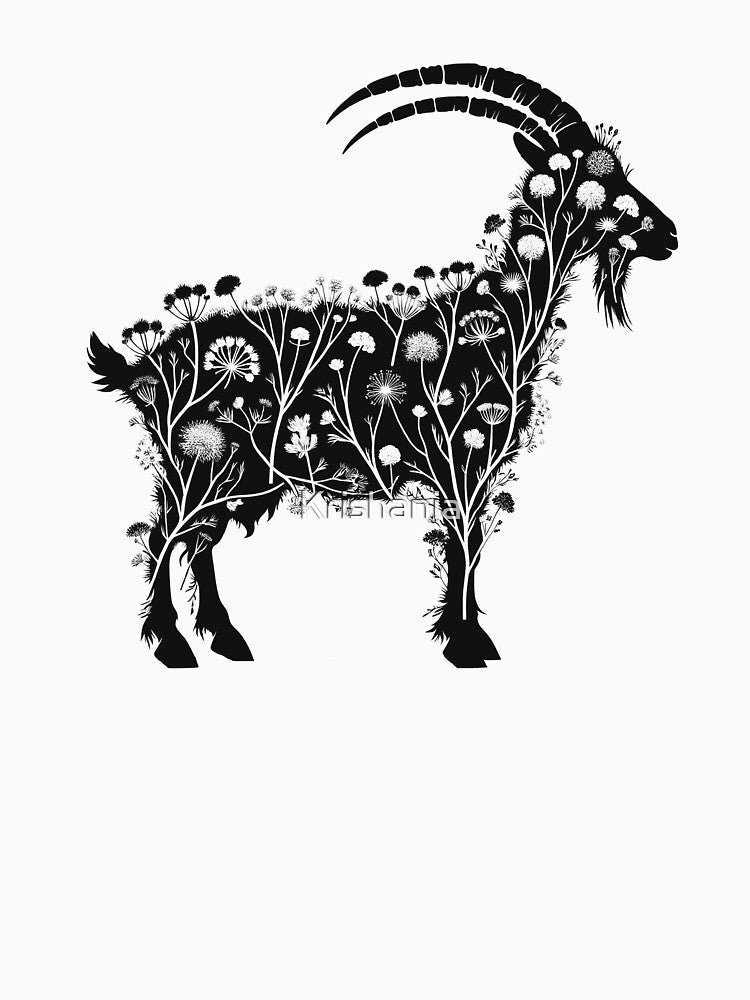 Goat Lover Floral Wildflower Farm Farmer by Kimberley King Art  King Art