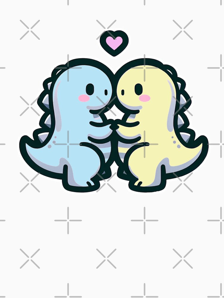 Dinosaur Couple Pastel by Mekone