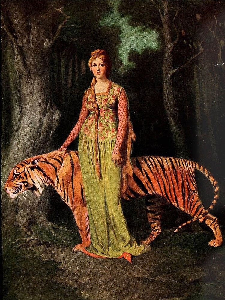 Woman Walking with Tiger by chita-piera