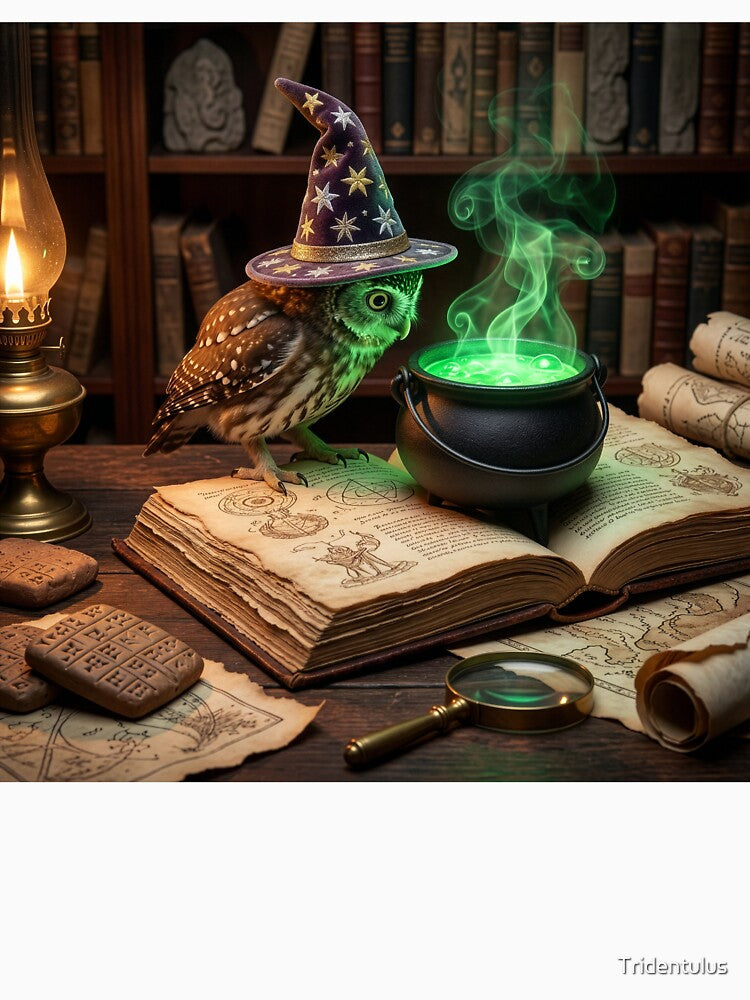 Tamaulipas Pygmy Owl Sorcerer Concocts Magical Potion by Tridentulus