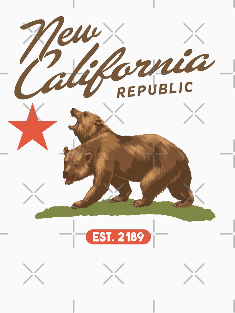 Vintage New California Republic Flag with Two-Headed Bear by Arcaucil