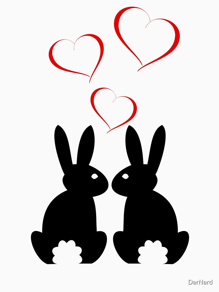 Heart Rabbit Bunny Ladies Red Hearts by DerNerd