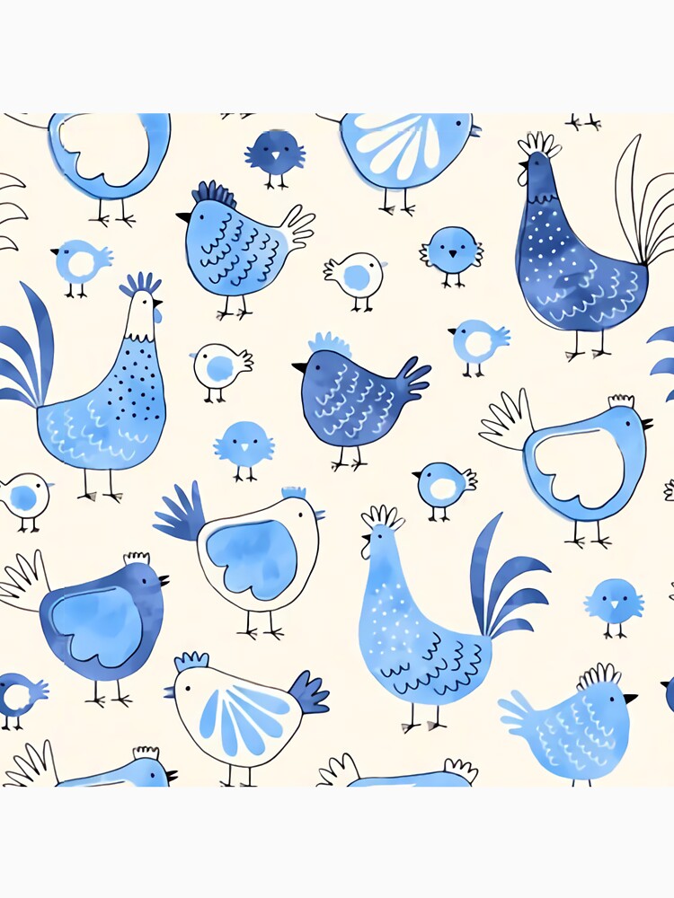 Hand drawn blue chicken by Mnightsa