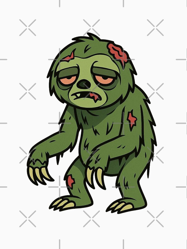 Zombie Sloth with Tattered Fur – Creepy Halloween Creature by Confuzz1ed