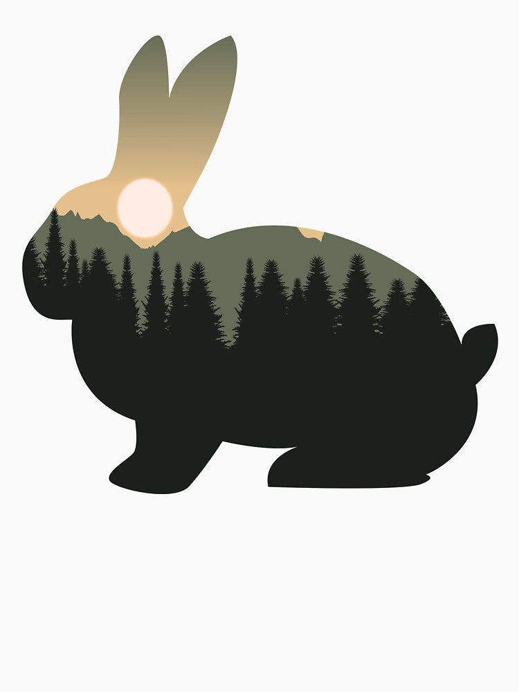 rabbit animal forest mountain sunset gift by alaechamlal