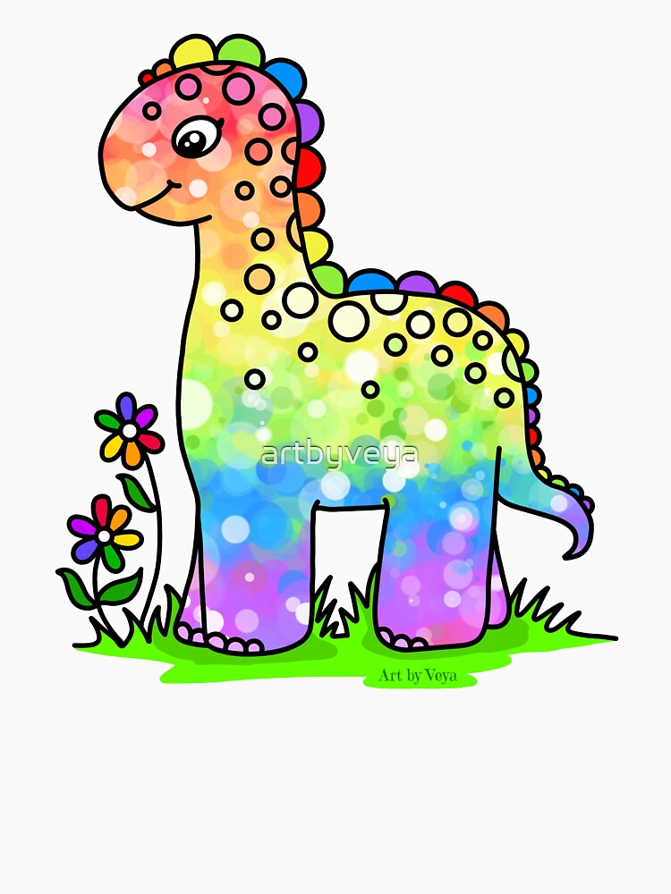 Rainbow Dinosaur by Art by Veya