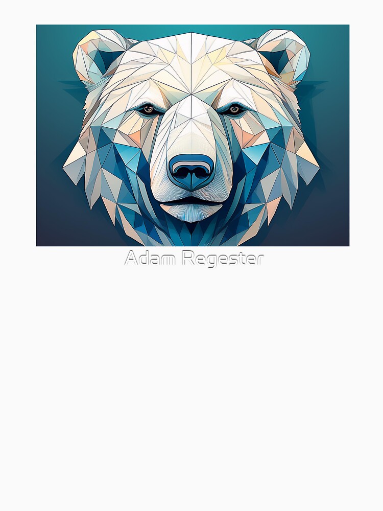 Geometric Polar Bear Portrait Illustration by Adam Regester
