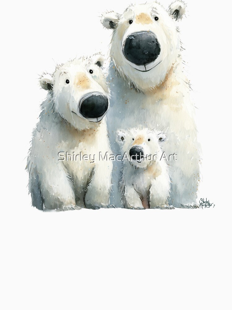 Cute Polar Bear Family ' Polar Bear Love ' BY SHiRLeY MacARTHuR by Shirley MacArthur Art