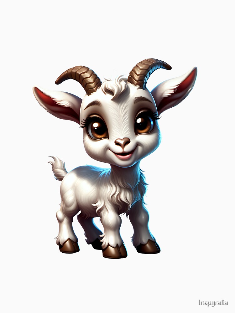 Cute baby cartoon goat by Inspyralia
