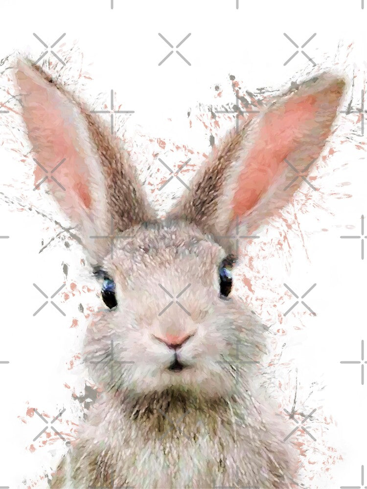 Rabbit watercolor animals nursery decor by DelzStudio