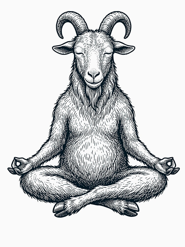 Vintage Goat Yoga Lotus Meditation Lover Farmer by DoodleTortle