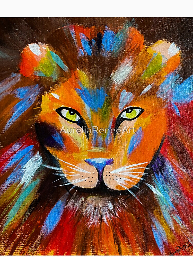 Lion "Colour Me King" Abstract Painting by AureliaReneeArt