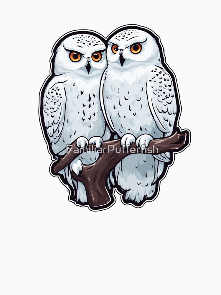 Pair of Snowy Owls by FamiliarPufferfish
