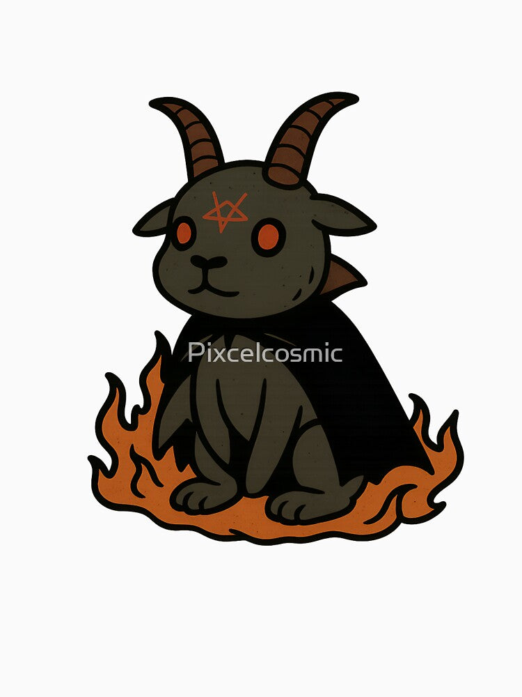 Creepy Devil Goat Halloween Cartoon by Pixcelcosmic