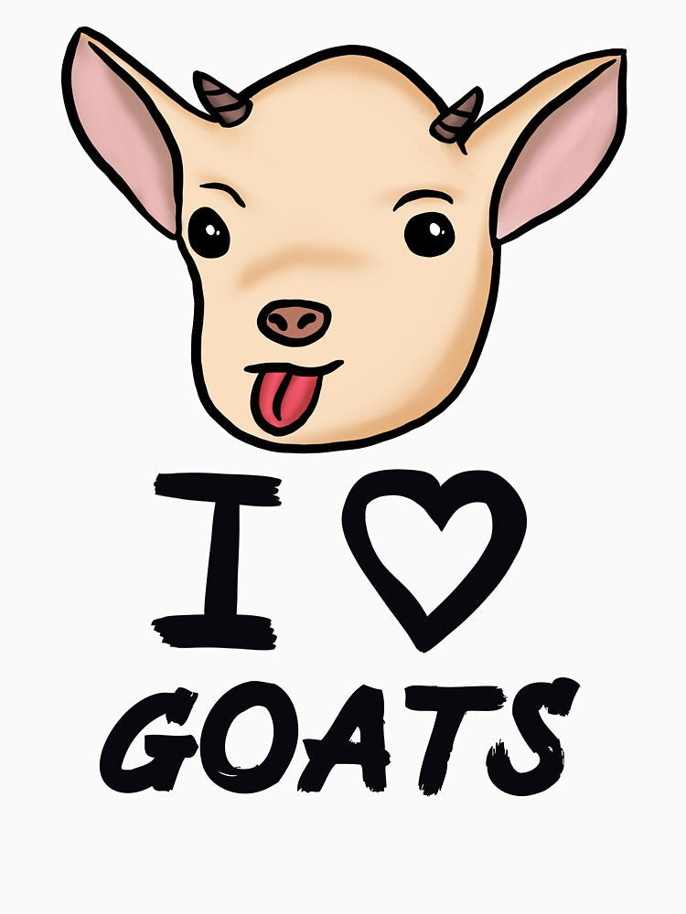 Funny Goat I Love Goats for Goat Lovers, Black by Mochi-Merch