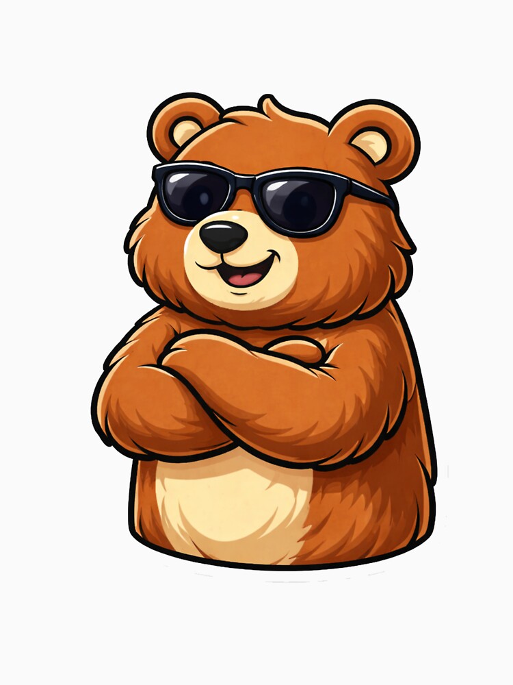 Confident Cartoon Bear Illustration by RelateAndTee