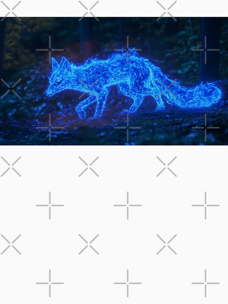 Fox Spirit in a Mystical Blue Energy Glow by Amr Siam