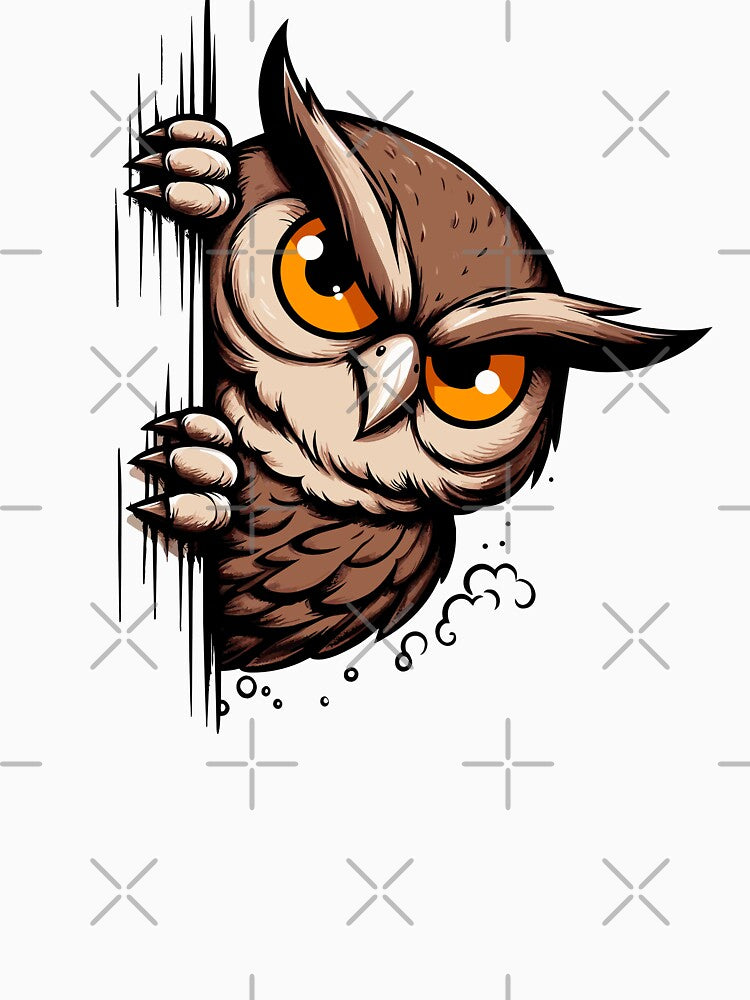Peek Night Owl - Whimsical Cartoon Art by Designowner