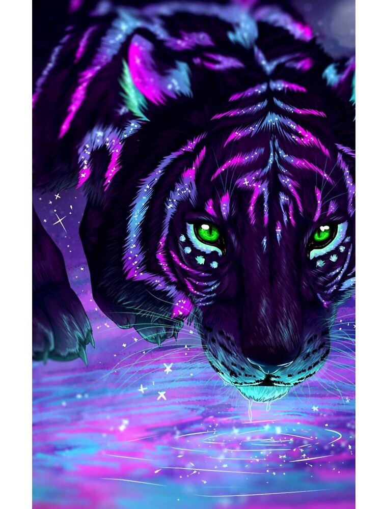 Neon tiger painting by PixelPlanet9