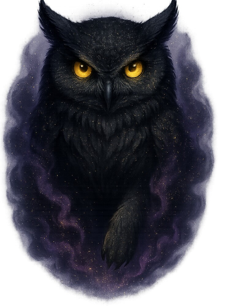 Mystic Owl of Shadows – Golden Eyes & Purple Smoke by SarahsSZN