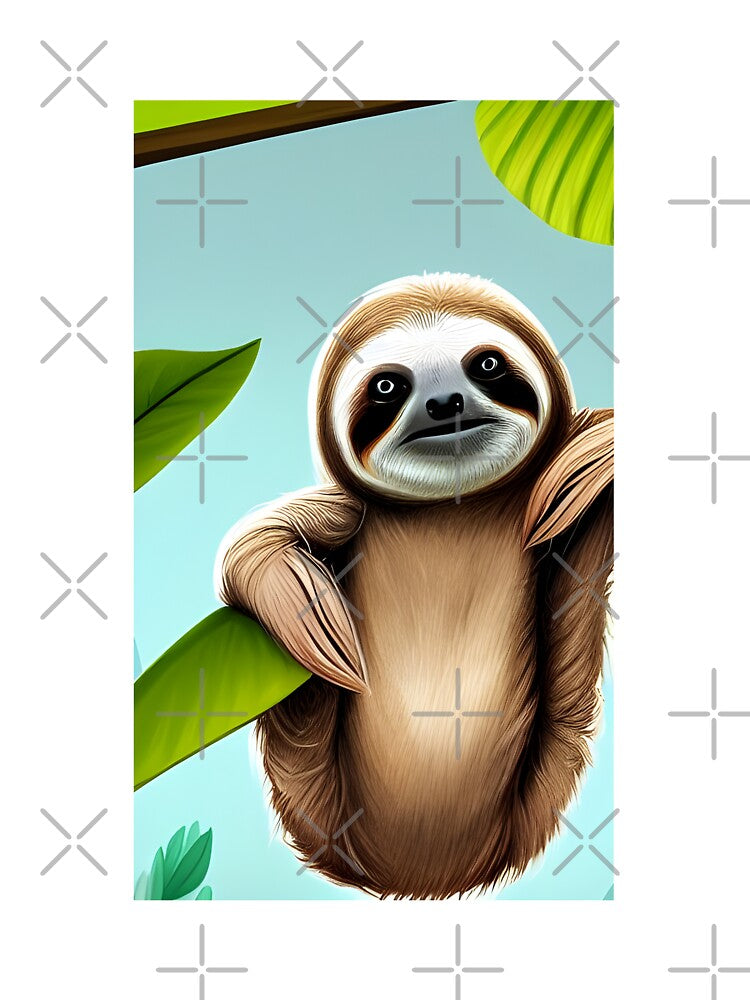Cute Sloth Hanging by the-surrealist