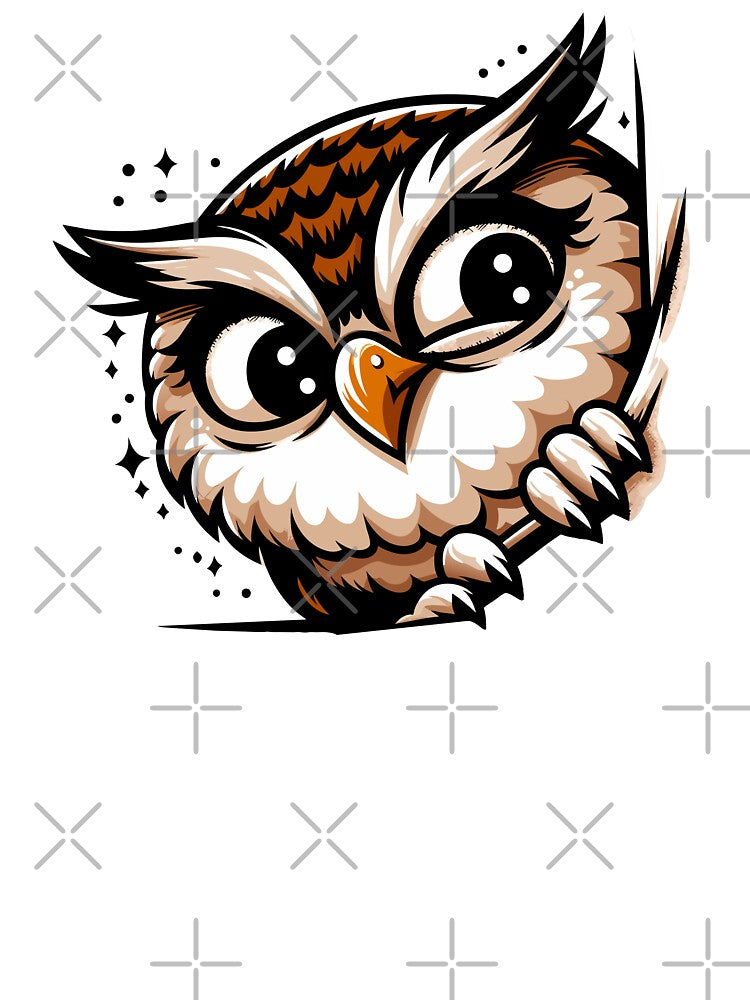 Funny Cute Peek Owl by Designowner
