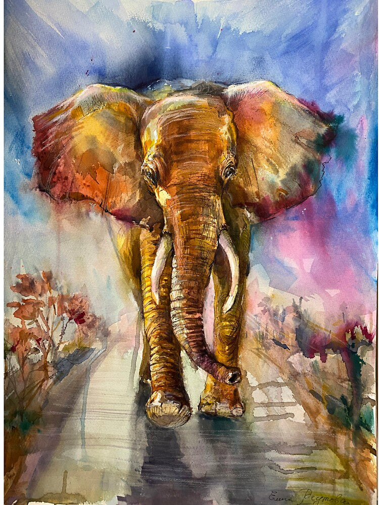 A big bright elephant for good luck. by Elena Reutova