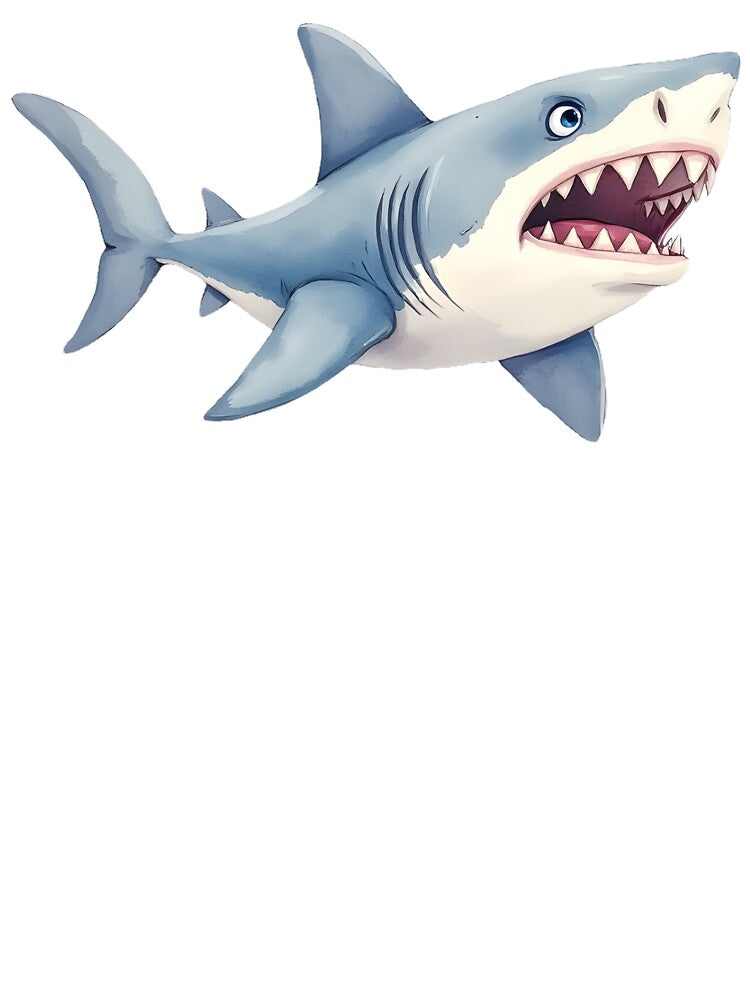 Great White Shark - Minimalist Deep Blue by pixeldizajn