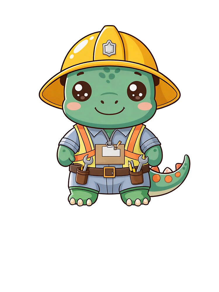 Dino Construction Worker – Funny Dinosaur with a Construction Helmet by FehlingMedia