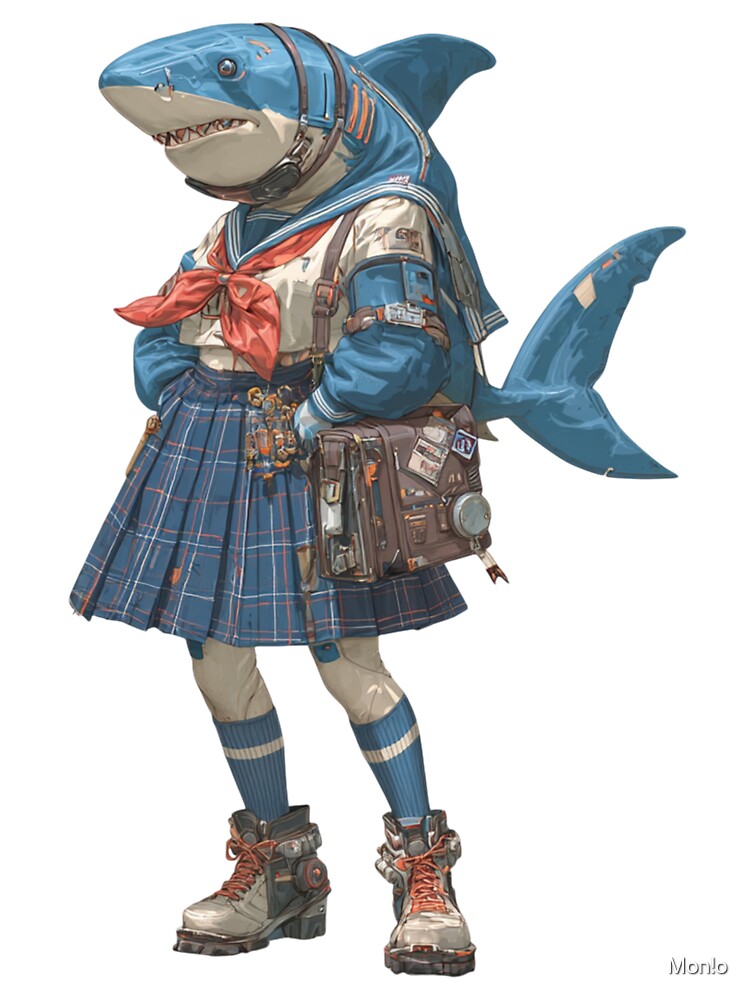 Shark Schoolgirl – Stylish Shark Student by Mon!o