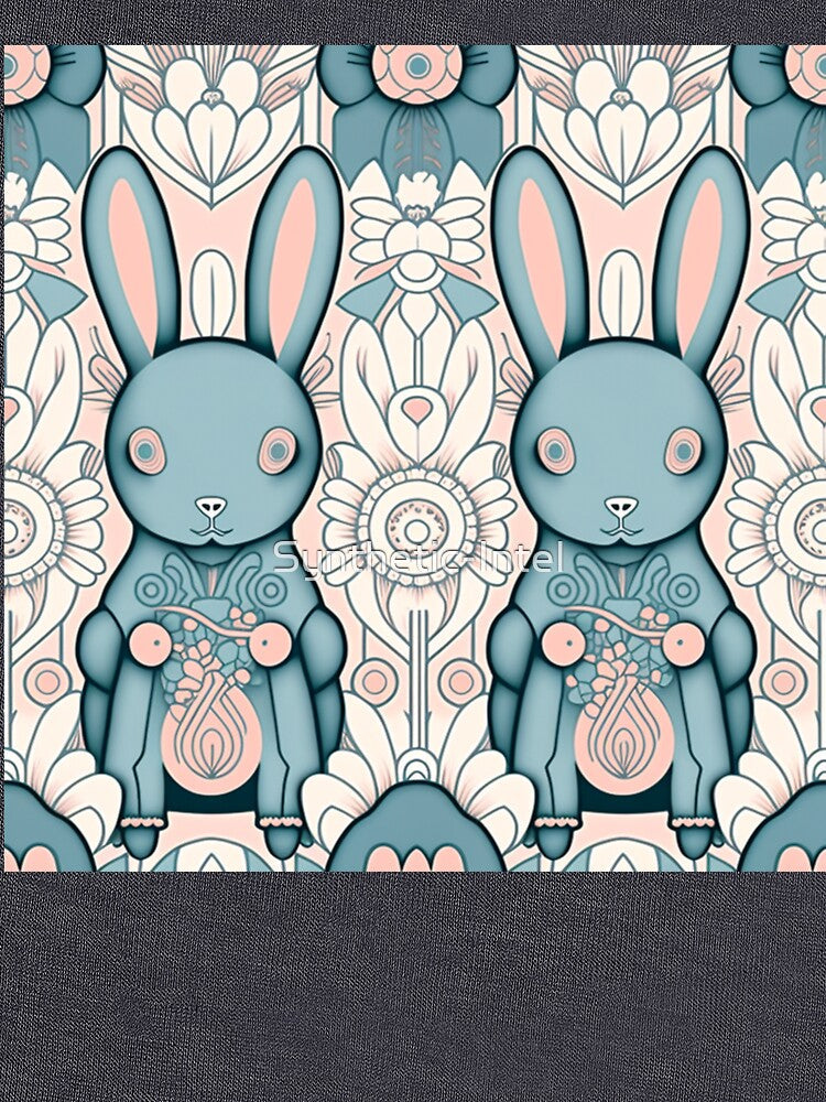 Cute Pastel Rabbits Pattern | Rabbits and Flowers | Year of the Rabbit | Easter Rabbits | Pair of Rabbits | high resolution by Synthetic-Intel