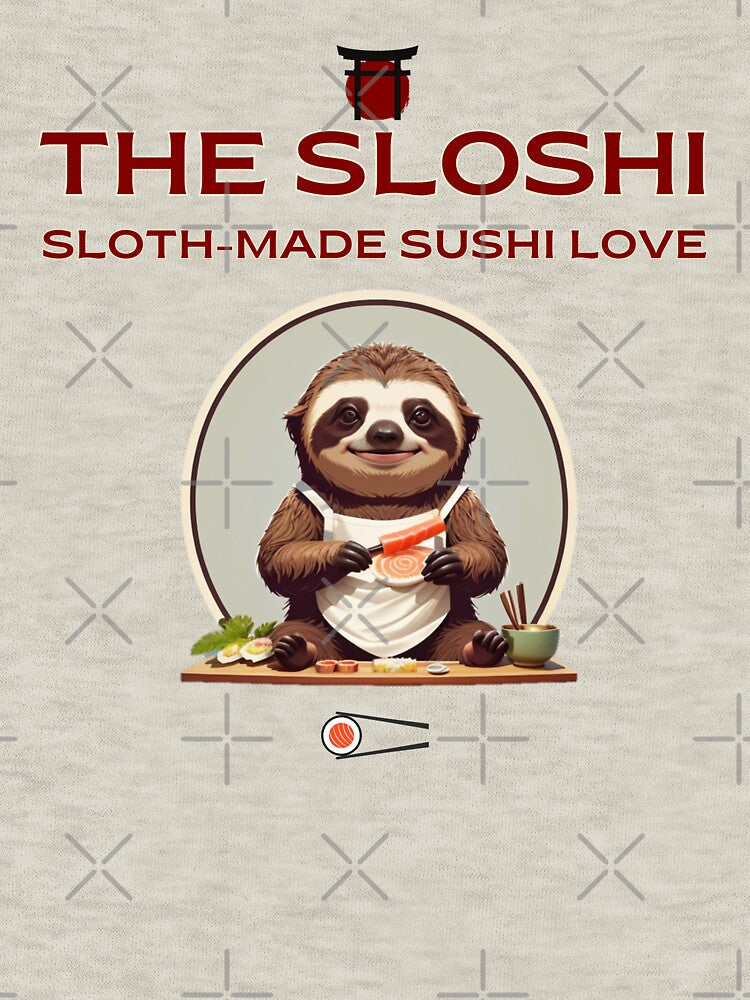 Sloth making eating sushi graphic logo by CedricNorbinho