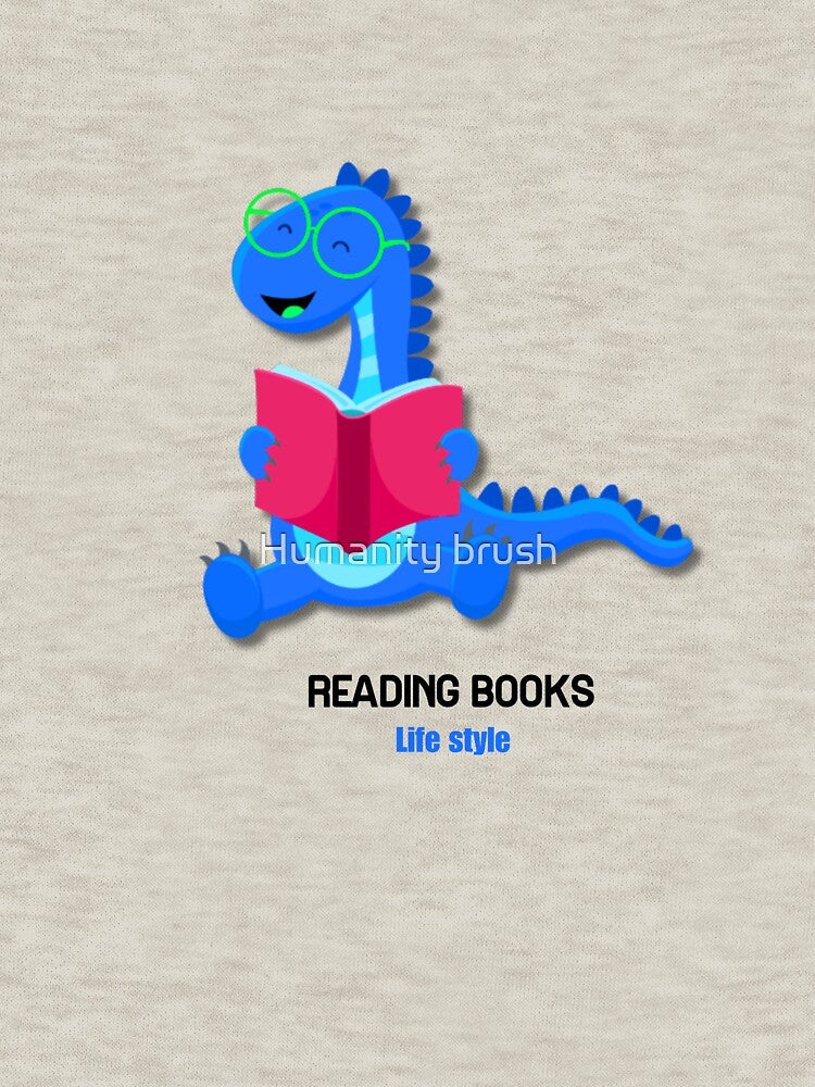 Dinosaur is reading books &it is his life style. by Humanity brush