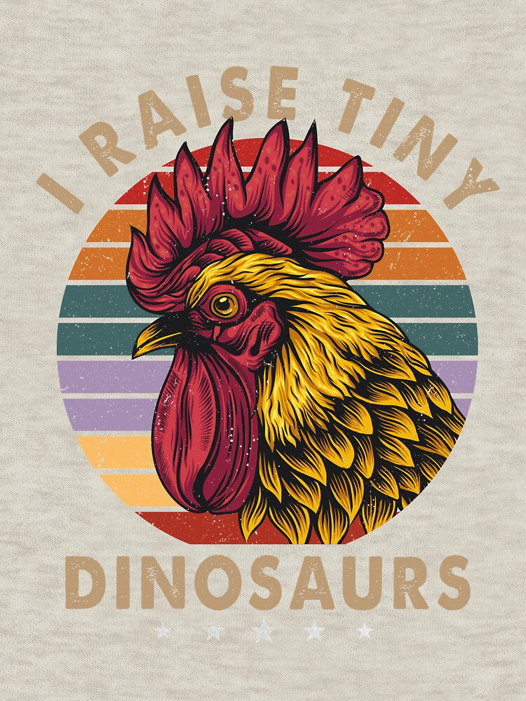 I Raise Tiny Dinosaurs Chickens Poultry Farmer Farm Retro by Ameddesigns