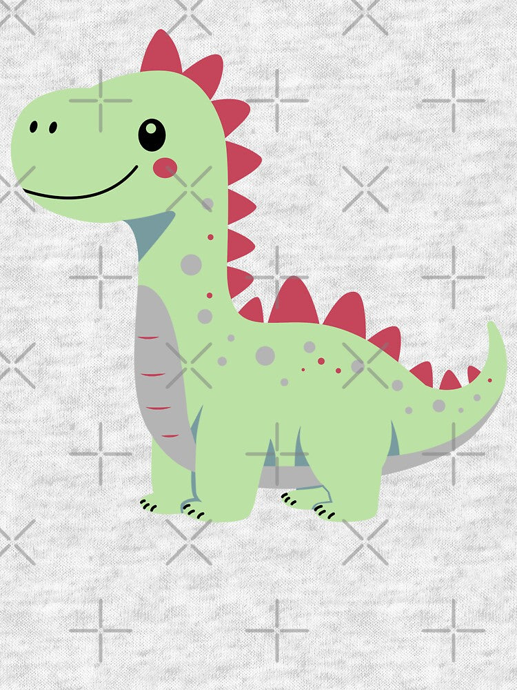 Cute Green Dinosaur with Red Spikes by IN Tales