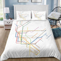Nyc Subway Map Bedding Set (Duvet Cover & Pillow Shams)