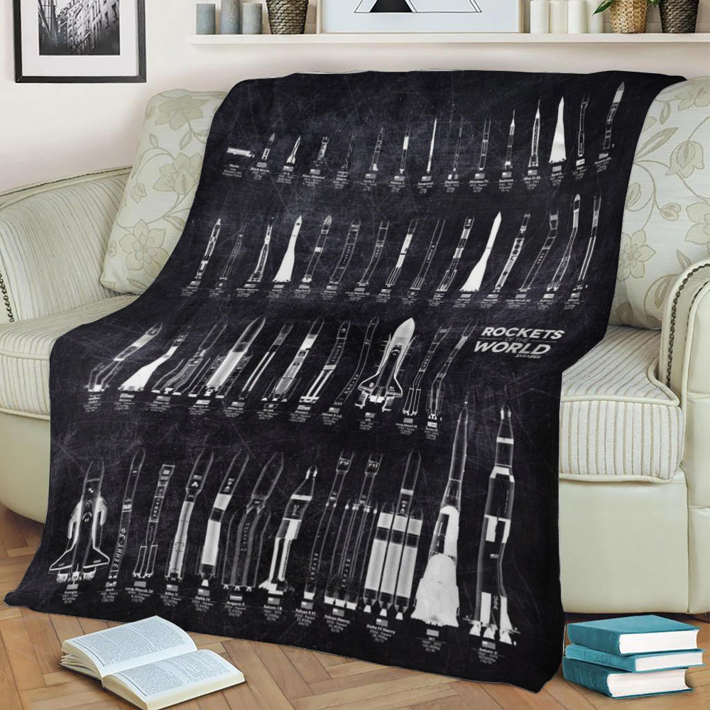 rockets of the world Fleece Throw Blanket