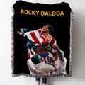 rocky balboa pop art Woven Tapestry Throw Blanket with Fringe