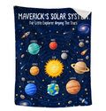 Personalized Solar System Blanket, Custom Name Space Blanket, Kids Minky Fleece Blanket, Astronomy Gift for Boys & Girls