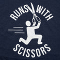Runs With Scissors Stick Figure Warning Sign
