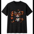 Botanical Kitten Torn Paper Cat Cute Mens T-Shirt Black 100% Cotton Kawaii Tee