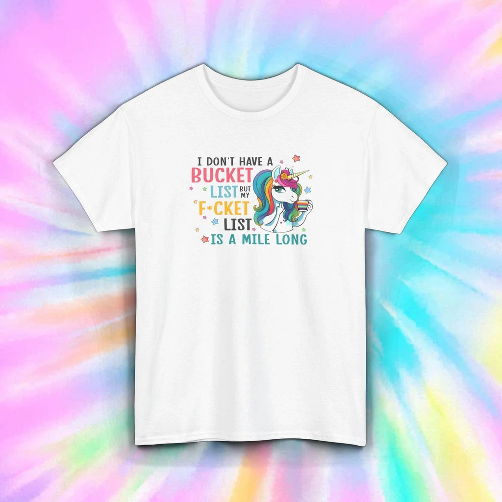 Bucket List Unicorn Funny Sarcastic Shirt Attitude Graphic Humor Gift S-5XL