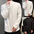 Men Sportswear Quick Dry Long Sleeve Pullover T Shirt Stand Collar Top