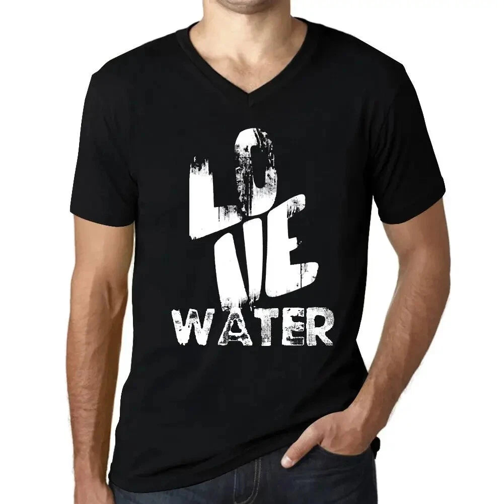 Men's Graphic T-Shirt V Neck Love Water Eco-Friendly Limited Edition
