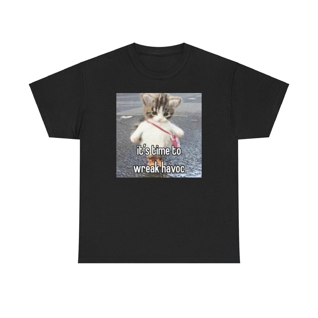 It is time Cat Unisex Male or Female Cotton Tee Funny Shirt, Parody, Gift, Meme