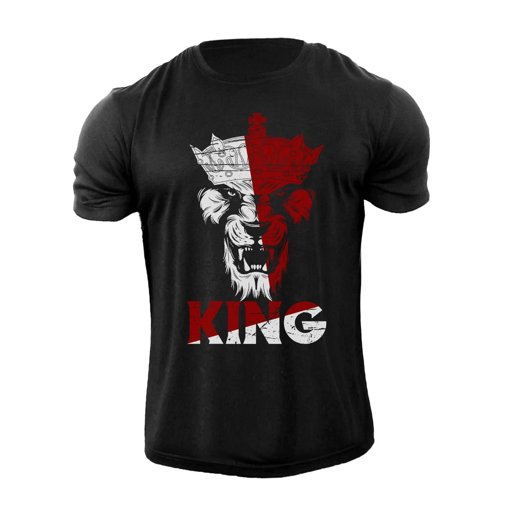 Men's King Lion T Shirt Distress Animal 100% Cotton