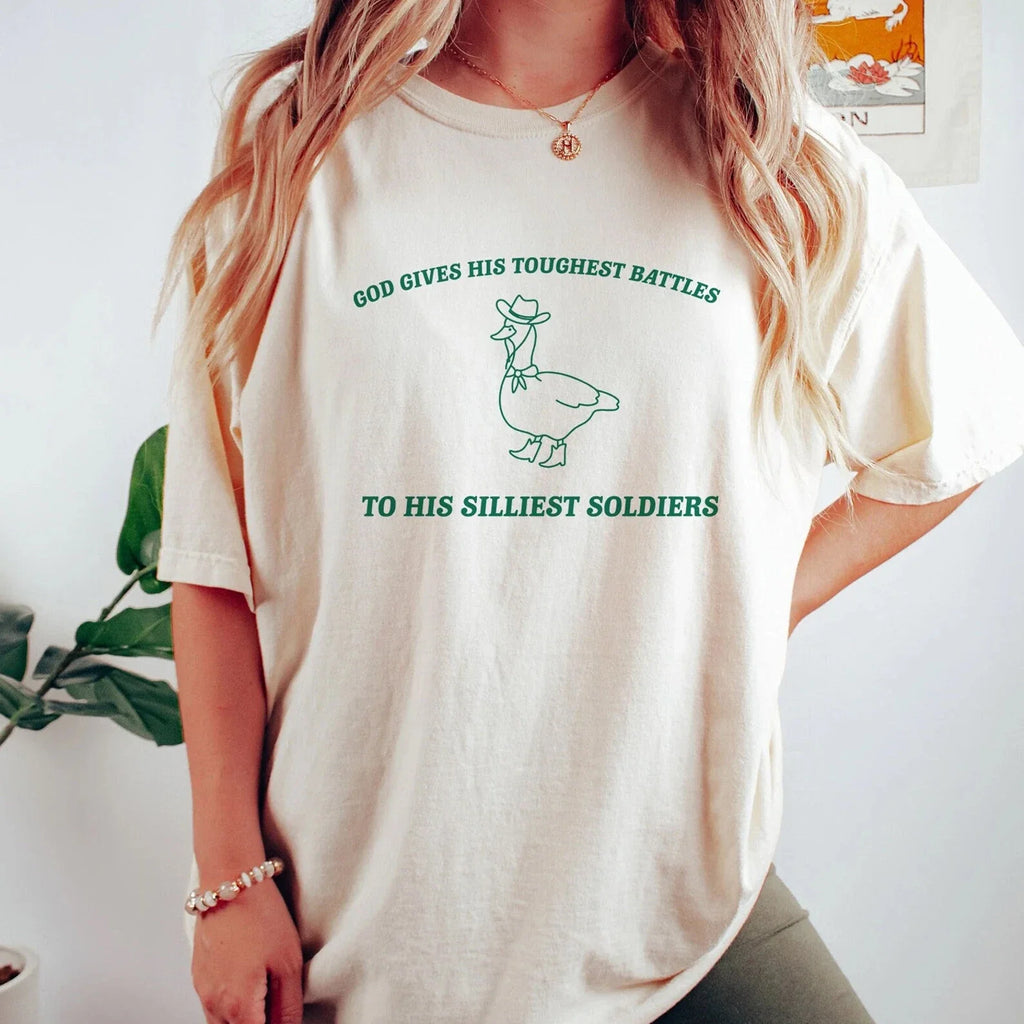 God's Silliest Soldier Unisex T-Shirt, Funny Goose TShirt, Meme Shirts Men Women