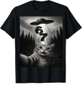 Funny Cat Selfie UFO 67 Six Seven 6 7 Meme T-Shirt Alien Gen Slang Fun Gift Tee