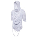 Men's New Loose Short-Sleeved Hooded T-Shirts Pile Collar Street Hip Hop Tops