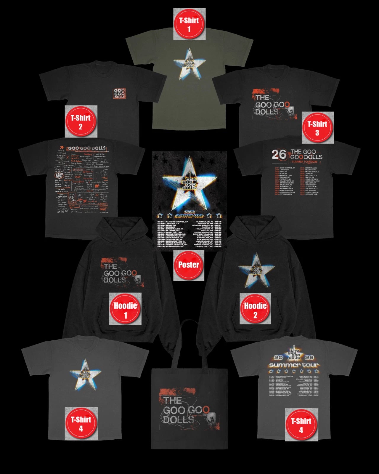 Goo Goo Dolls Summer Tour 2026 Merch Tee, Hoodie, T-shirt Reprint, Poster 11x17
